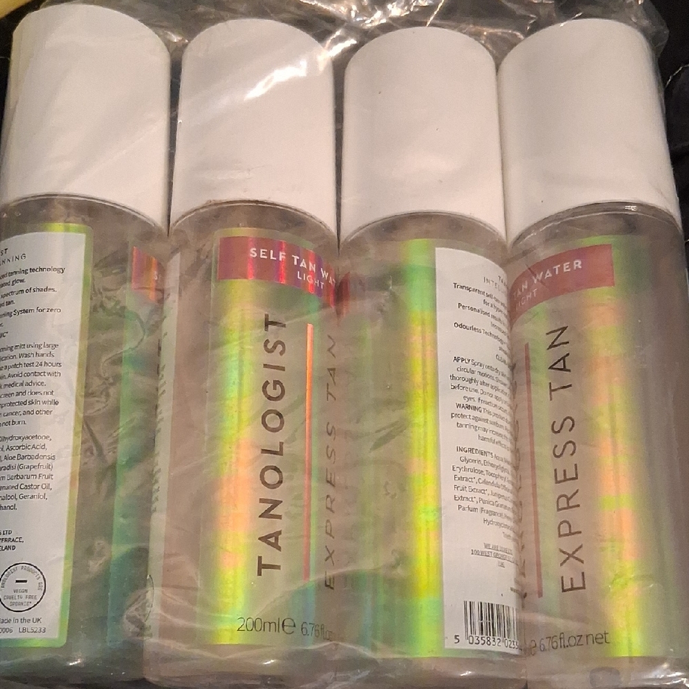 Lot Of 4 Bottles Of Tanologist Express Tan Self-Tan Water